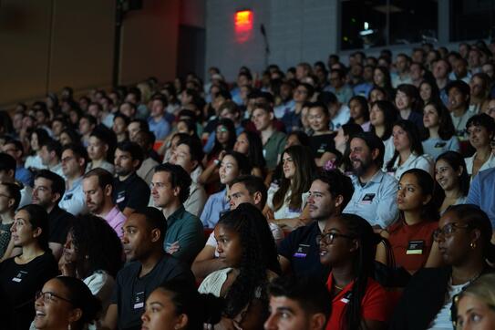 students in auditorium